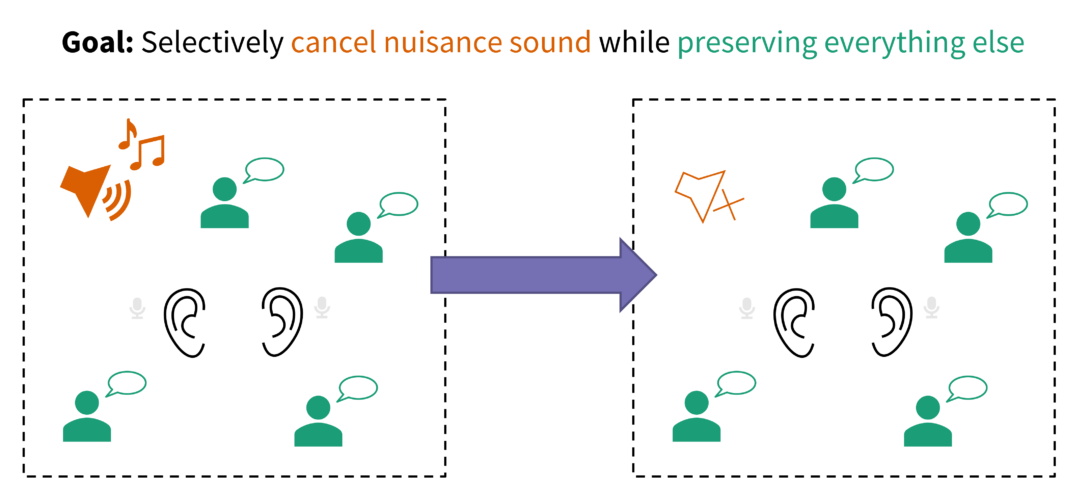 Goal: Selectively cancel nuisance sound while preserving everything else
